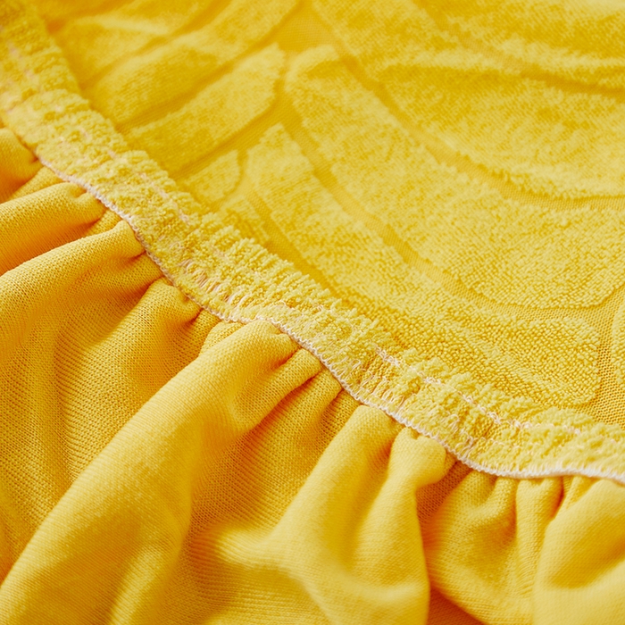 91家纺网 家纺一手货源 找家纺 共鸣沙发套 2024新款臻品提花系列椅套（短背款弧形椅套） 织叶-柠黄