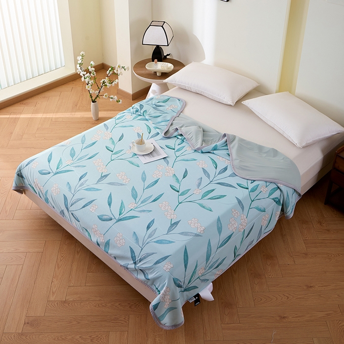 91家纺网 家纺一手货源 找家纺 吾诺家居 2024新款冰嘟嘟微重力硅胶夏被 清雅兰