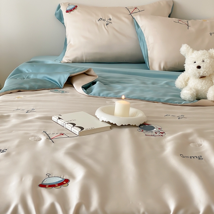 91家纺网 家纺一手货源 找家纺 （总）星野 2024新款80s奥地利天丝夏被-学霸太空人