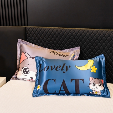 91家纺网 家纺一手货源 找家纺 （总）圣比熊 2025新款可水洗冰丝枕套宿舍单人凉爽枕头套