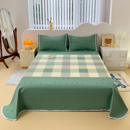 91家纺网 家纺一手货源 找家纺 （总）鸿羽樱 2024新款鱼骨棉老粗布凉席三件套