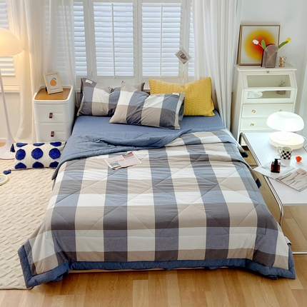 91家纺网 家纺一手货源 找家纺 （总）春皖家纺 2024新款全棉色织抗菌夏被-风格2