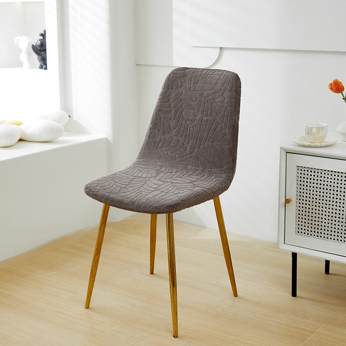 91家纺网 家纺一手货源 找家纺 共鸣沙发套 2024新款臻品提花系列椅套（短背款弧形椅套） 织叶-冷灰