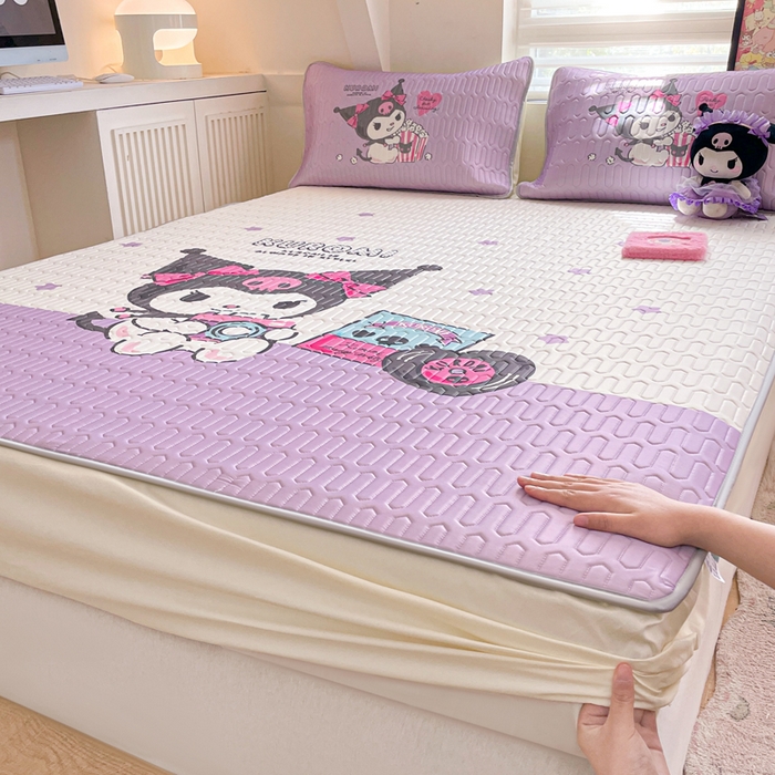 91家纺网 家纺一手货源 找家纺 金爱家 2024款三丽鸥乳胶凉席床笠款 相机库洛米