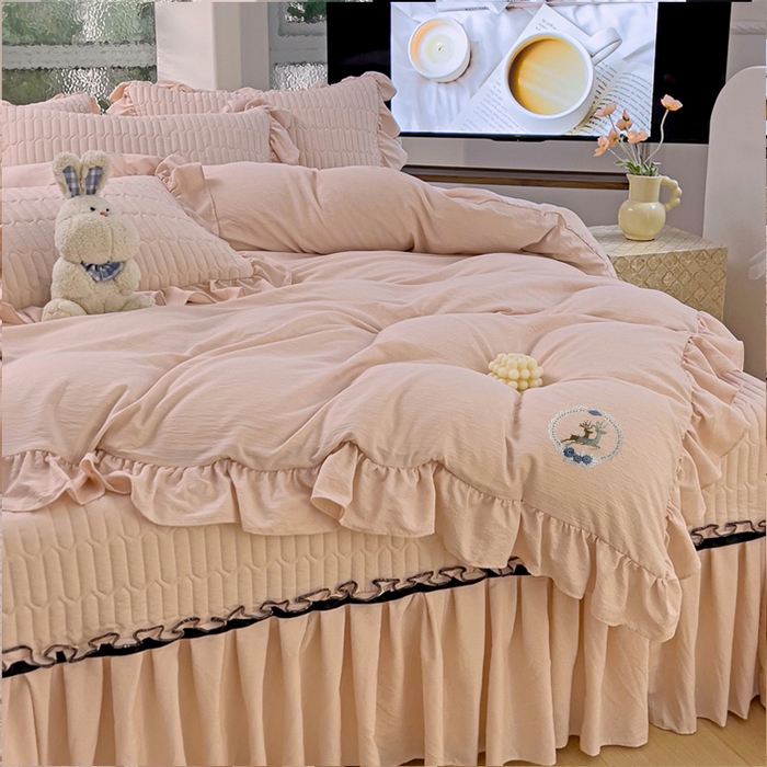91家纺网 家纺一手货源 找家纺 言熙居家纺 2024新款亲肤床盖四件套-浪漫之约 浪漫之约玉