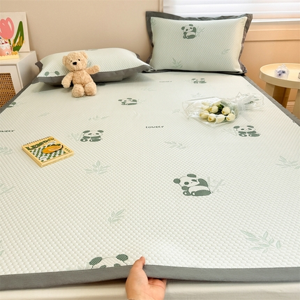 91家纺网 家纺一手货源 找家纺 （总）柒月家居 2024新款PE凉感豆豆复合款凉席套件