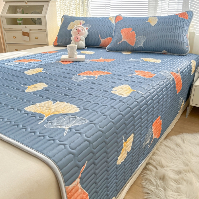 91家纺网 家纺一手货源 找家纺 东宇床垫 2025新款A类凉感丝乳胶成人凉席 三生有杏