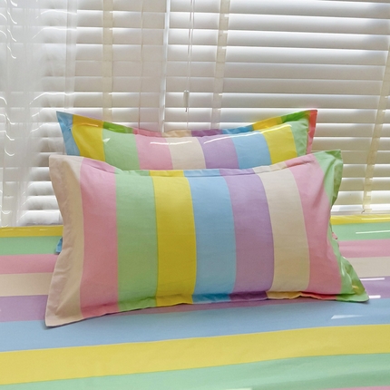 91家纺网 家纺一手货源 找家纺 楠沐-2025年新款亲肤芦荟棉印花枕套 彩虹桥8