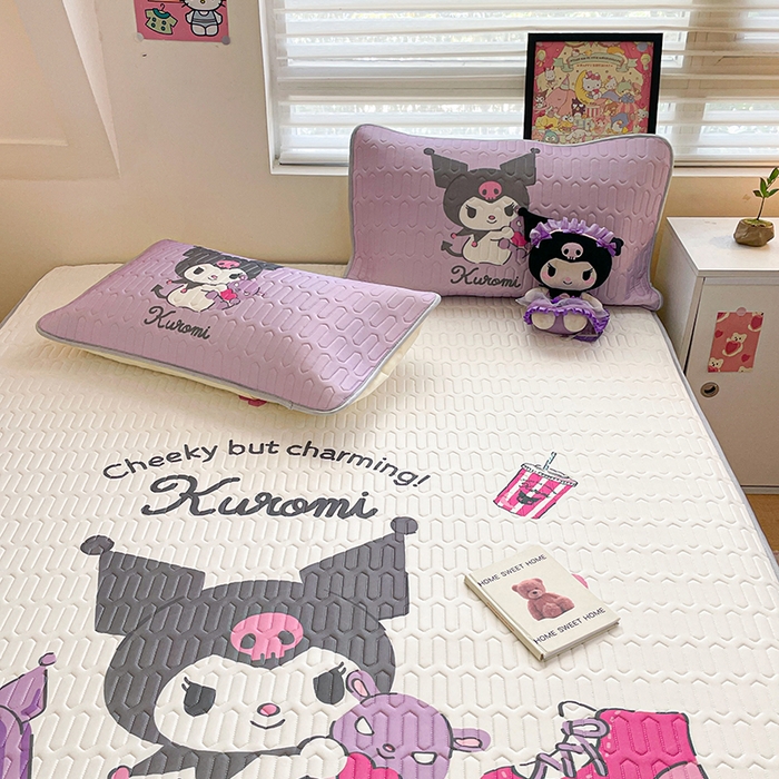 91家纺网 家纺一手货源 找家纺 金爱家 2024款三丽鸥乳胶凉席床笠款 抱抱熊库洛米