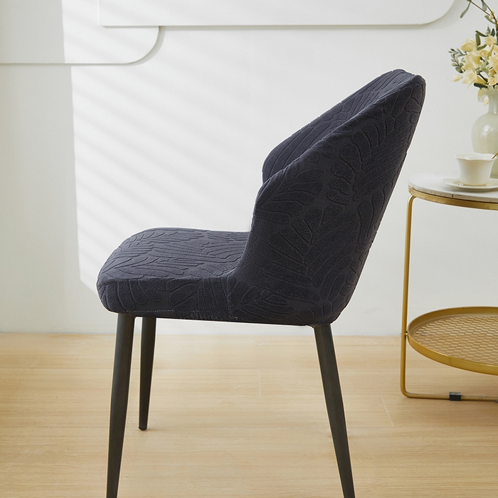 91家纺网 家纺一手货源 找家纺 共鸣沙发套 2024新款臻品提花系列椅套（扇形椅套） 织叶-碳灰