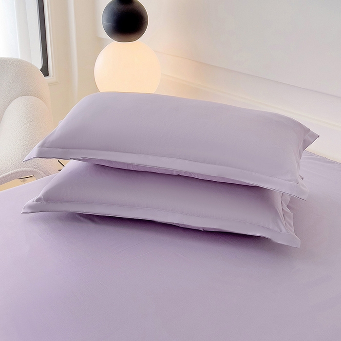 91家纺网 家纺一手货源 找家纺 楠沐家纺 2025年新款芦荟棉柔软亲肤纯色枕套 浅紫