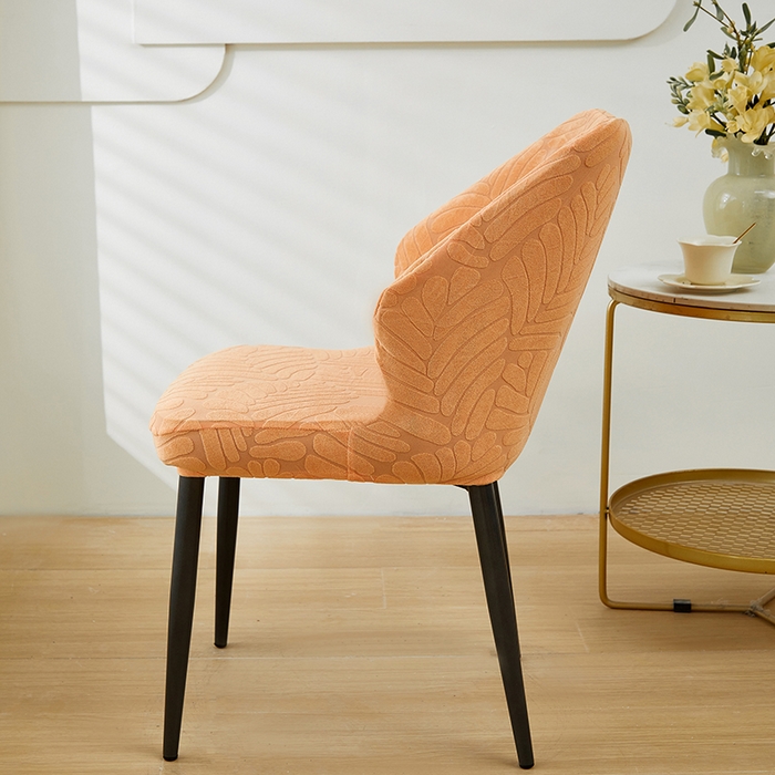 91家纺网 家纺一手货源 找家纺 共鸣沙发套 2024新款臻品提花系列椅套（扇形椅套） 织叶-卡橙