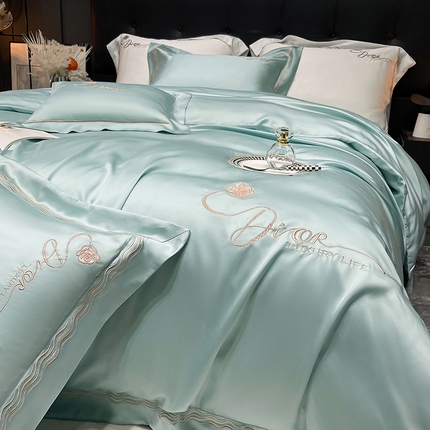 91家纺网 家纺一手货源 找家纺 （总）家居1号 2024新款60S奥地利兰精天丝四件套-迪莉尔