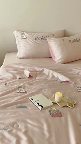 91家纺网 家纺一手货源 找家纺 （总）星野 2024新款80s奥地利天丝夏被-晚安兔