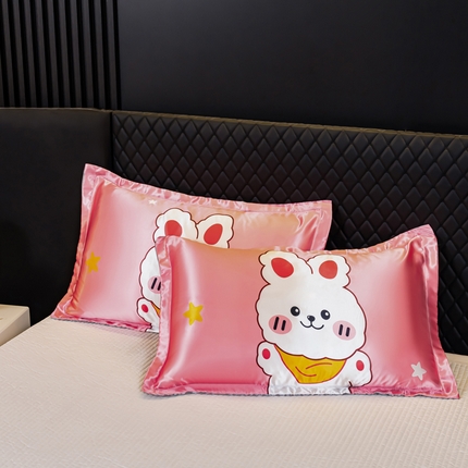 91家纺网 家纺一手货源 找家纺 （总）圣比熊 2025新款可水洗冰丝枕套宿舍单人凉爽枕头套