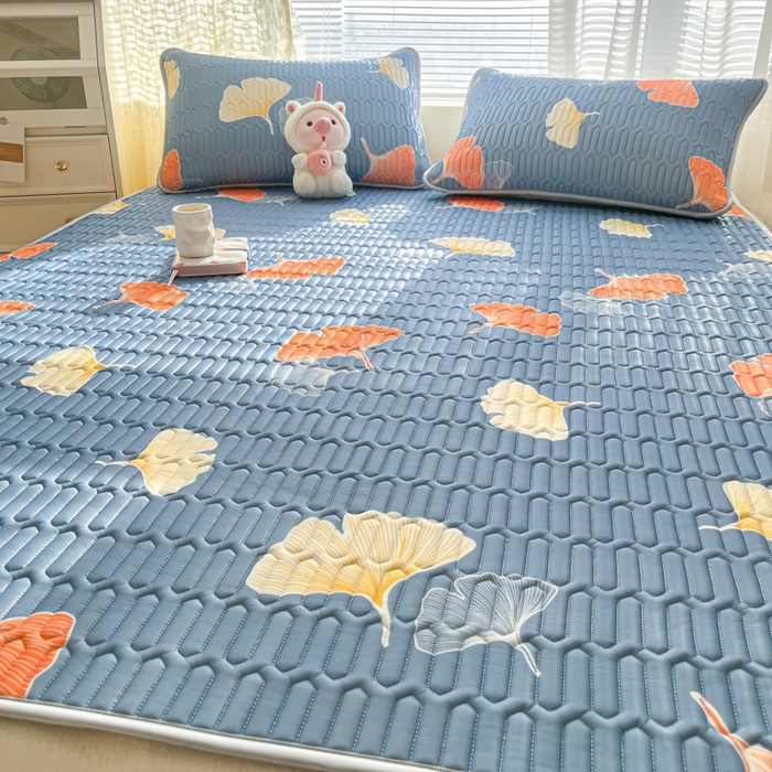 91家纺网 家纺一手货源 找家纺 东宇床垫 2025新款A类凉感丝乳胶成人凉席 三生有杏