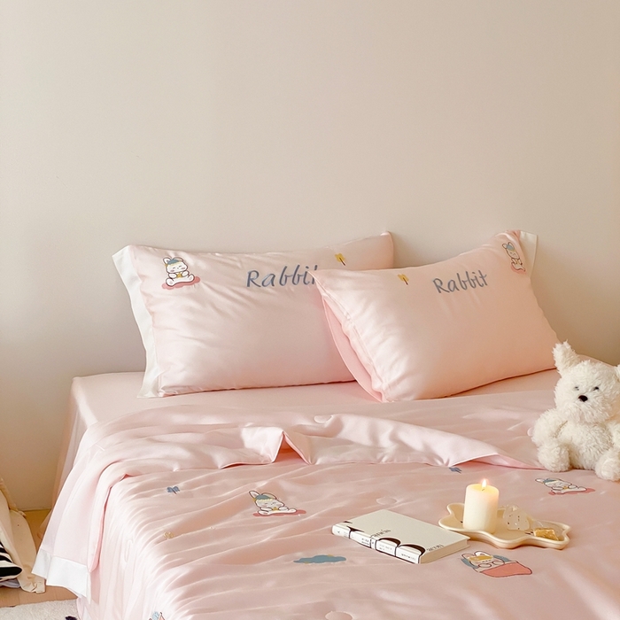 91家纺网 家纺一手货源 找家纺 （总）星野 2024新款80s奥地利天丝夏被-晚安兔