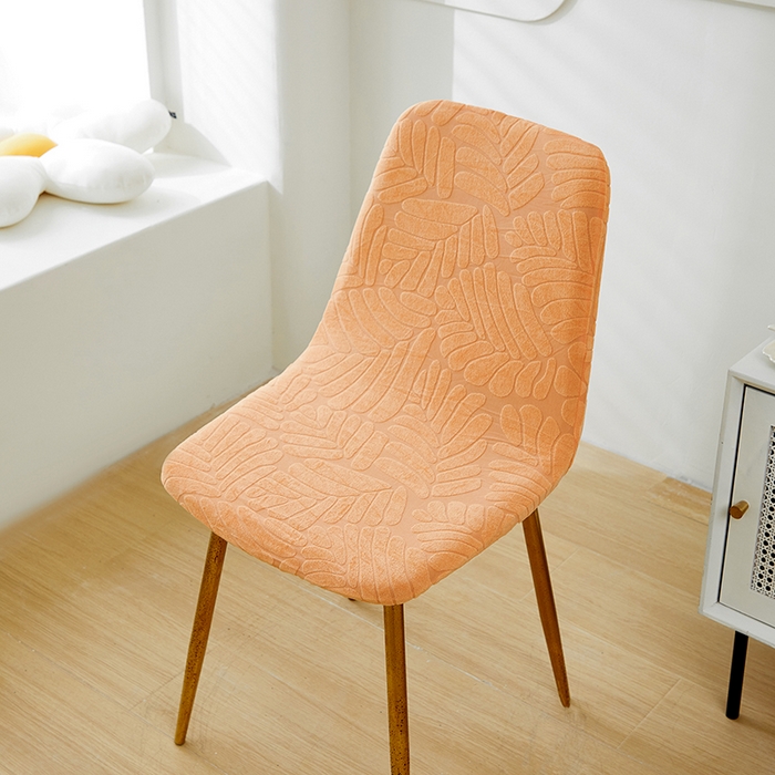 91家纺网 家纺一手货源 找家纺 共鸣沙发套 2024新款臻品提花系列椅套（短背款弧形椅套） 织叶-卡橙