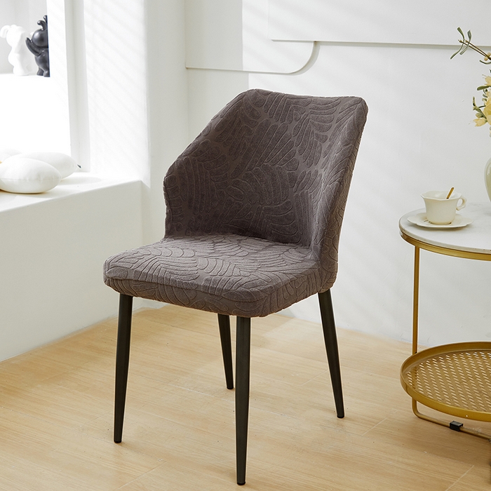 91家纺网 家纺一手货源 找家纺 共鸣沙发套 2024新款臻品提花系列椅套（扇形椅套） 织叶-冷灰