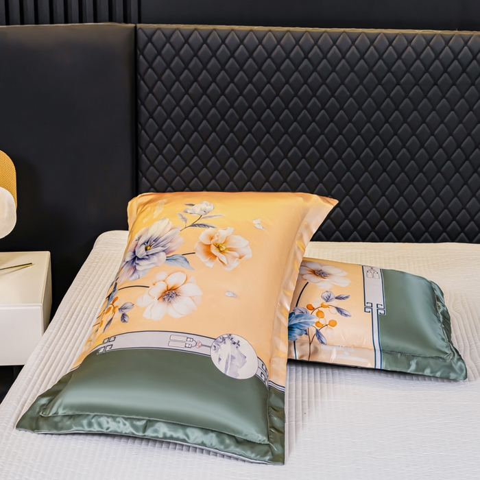 91家纺网 家纺一手货源 找家纺 梦舒羽 2025新款可水洗冰丝枕套宿舍单人凉爽枕头套 暗香