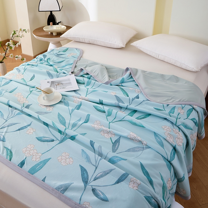 91家纺网 家纺一手货源 找家纺 吾诺家居 2024新款冰嘟嘟微重力硅胶夏被 清雅兰