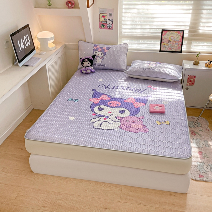 91家纺网 家纺一手货源 找家纺 金爱家 2024款三丽鸥乳胶凉席床笠款 休闲库洛米