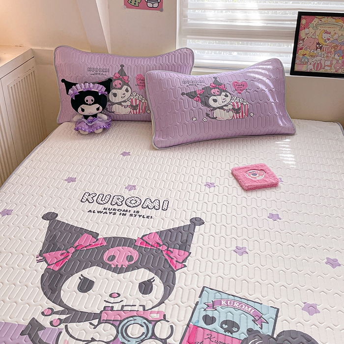 91家纺网 家纺一手货源 找家纺 金爱家 2024款三丽鸥乳胶凉席床笠款 相机库洛米