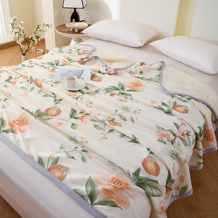 91家纺网 家纺一手货源 找家纺 吾诺家居 2024新款冰嘟嘟微重力硅胶夏被 丰硕年华