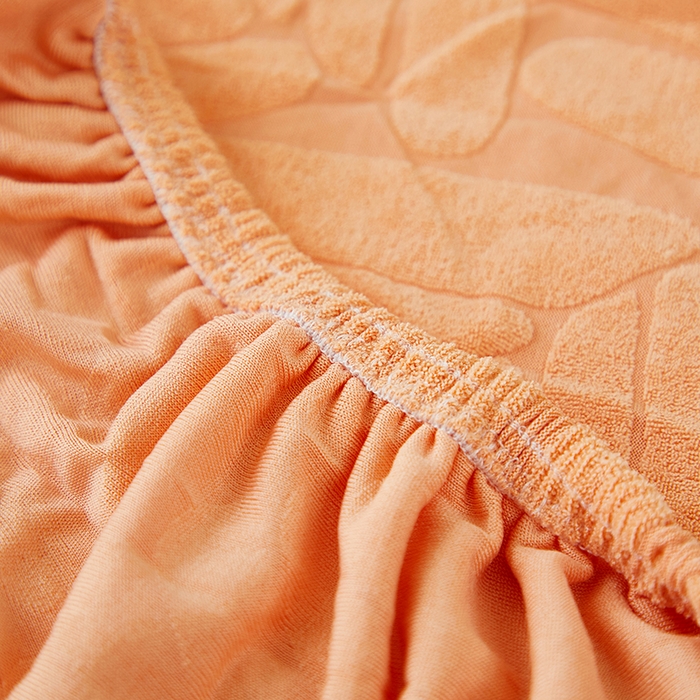 91家纺网 家纺一手货源 找家纺 共鸣沙发套 2024新款臻品提花系列椅套（短背款弧形椅套） 织叶-卡橙