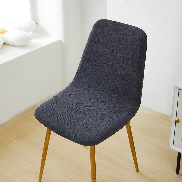 91家纺网 家纺一手货源 找家纺 共鸣沙发套 2024新款臻品提花系列椅套（短背款弧形椅套） 织叶-碳灰