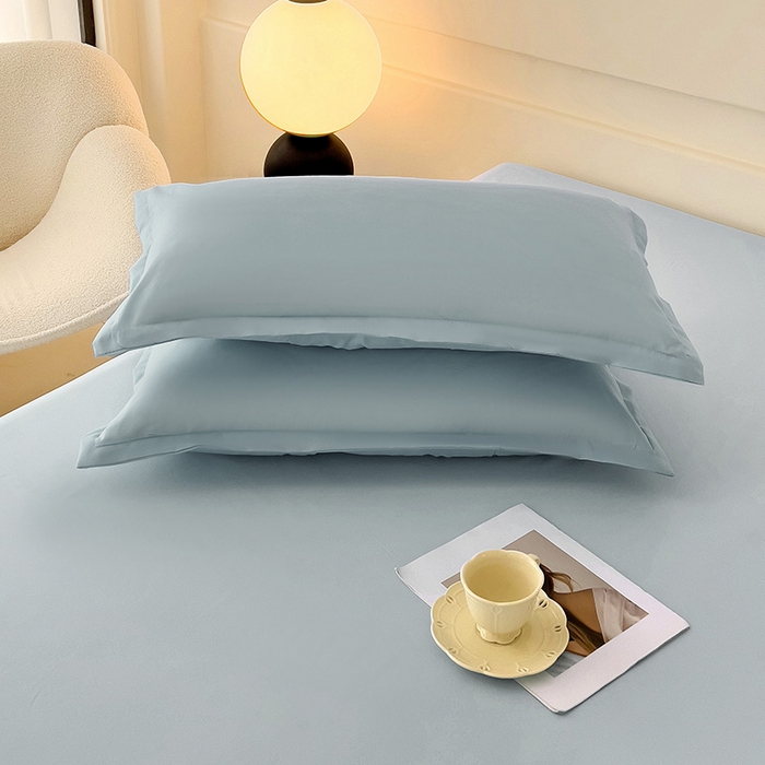 91家纺网 家纺一手货源 找家纺 楠沐家纺 2025年新款芦荟棉柔软亲肤纯色枕套 浅灰