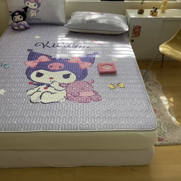 91家纺网 家纺一手货源 找家纺 金爱家 2024款三丽鸥乳胶凉席床笠款 休闲库洛米