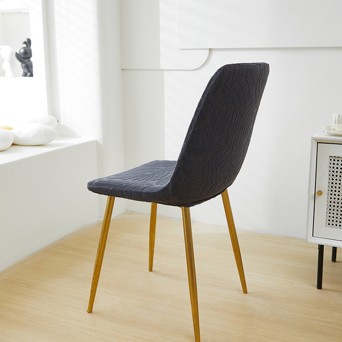 91家纺网 家纺一手货源 找家纺 共鸣沙发套 2024新款臻品提花系列椅套（短背款弧形椅套） 织叶-碳灰