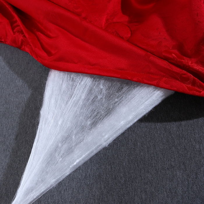 91家纺网 家纺一手货源 找家纺 恒鑫家纺 2025新款提花蚕丝夏凉被被子被芯 中国红