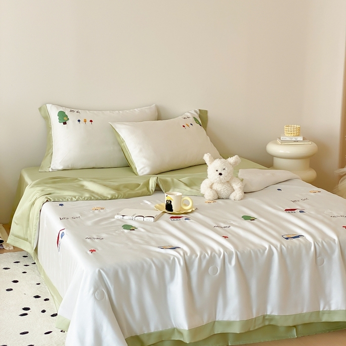 91家纺网 家纺一手货源 找家纺 （总）星野 2024新款80s奥地利天丝夏被-小森林