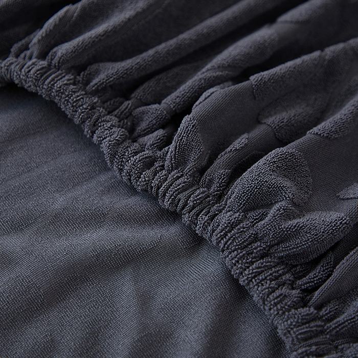 91家纺网 家纺一手货源 找家纺 共鸣沙发套 2024新款臻品提花系列椅套（短背款弧形椅套） 织叶-碳灰