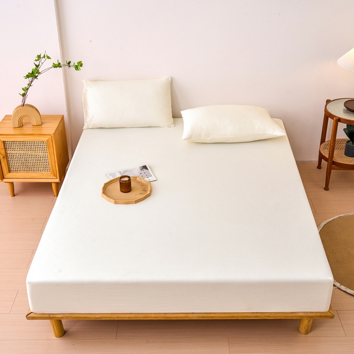 91家纺网 家纺一手货源 找家纺 云尚床笠 热卖简约风纯色原棉床笠系列 白色