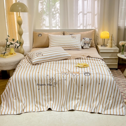 91家纺网 家纺一手货源 找家纺 经年 2025新款水洗真丝夏被好伙伴系列 好伙伴-香槟夏被