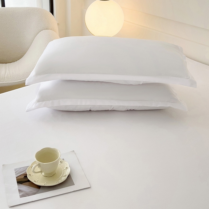 91家纺网 家纺一手货源 找家纺 楠沐家纺 2025年新款芦荟棉柔软亲肤纯色枕套 白色