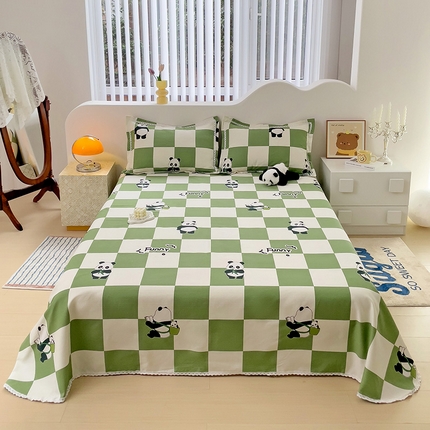 91家纺网 家纺一手货源 找家纺 （总）鸿羽樱 2024新款鱼骨棉老粗布凉席三件套