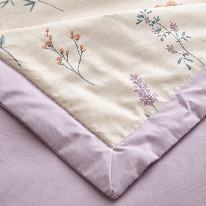 91家纺网 家纺一手货源 找家纺 怡家居 2024新款全棉印花手包边夏被四件套 紫藤