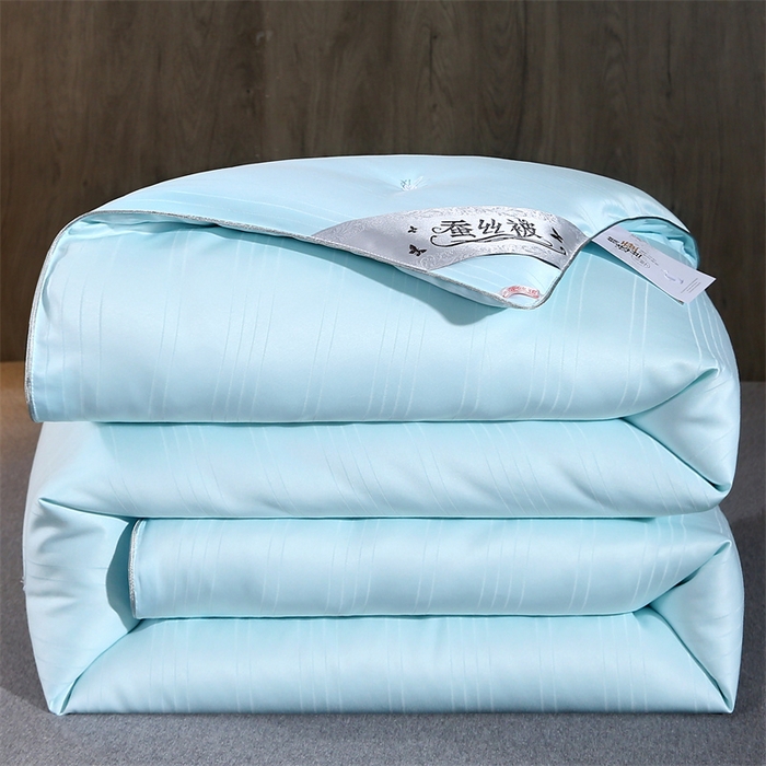 91家纺网 家纺一手货源 找家纺 恒鑫家纺 2025新款蚕丝被 蓝色