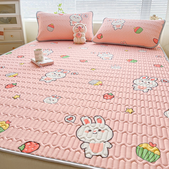 91家纺网 家纺一手货源 找家纺 东宇床垫 2025新款A类凉感丝乳胶成人凉席 仔仔兔