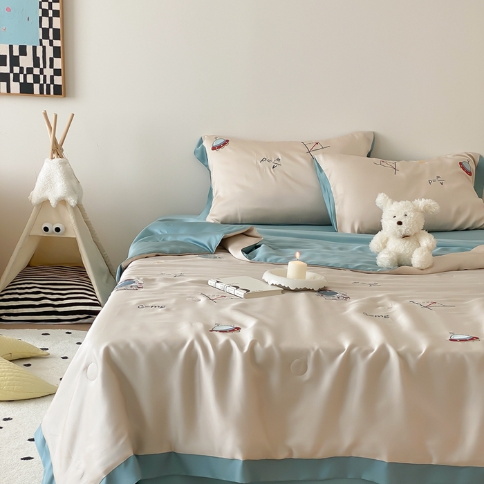 91家纺网 家纺一手货源 找家纺 （总）星野 2024新款80s奥地利天丝夏被-学霸太空人