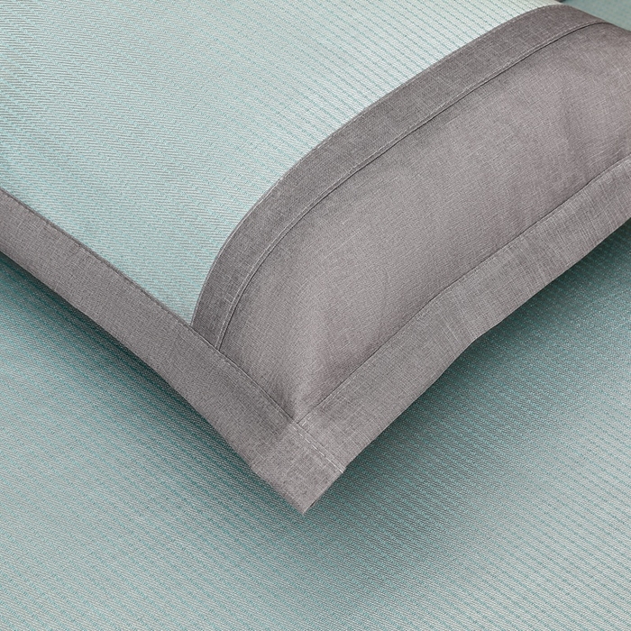 91家纺网 家纺一手货源 找家纺 席之家 2025新款600D提花冰丝席 绿色