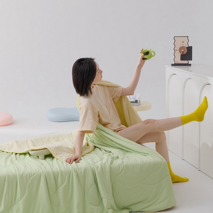 91家纺网 家纺一手货源 找家纺 （总）CINNY馨宜 2025新款A类170g高克重锦氨凉感 冷布丁凉感防蚊即刻凉感夏被