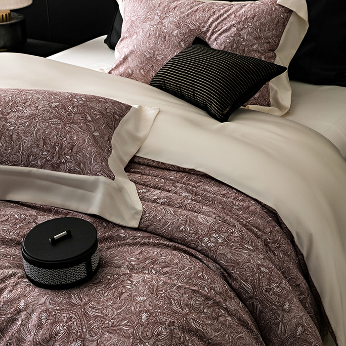 91家纺网 家纺一手货源 找家纺 涞澳 新款80支天丝棉四件套 沙棠-绛紫