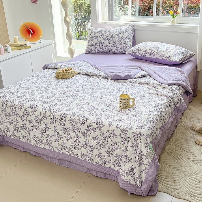 91家纺网 家纺一手货源 找家纺 （总）安哆啦家纺 2024新款A类泡泡棉印花夏被四件套