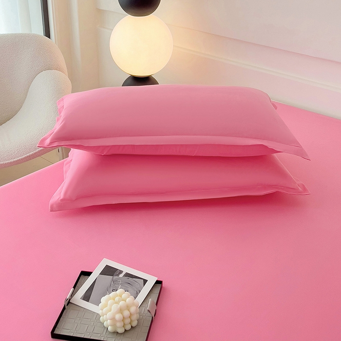 91家纺网 家纺一手货源 找家纺 楠沐家纺 2025年新款芦荟棉柔软亲肤纯色枕套 玖红