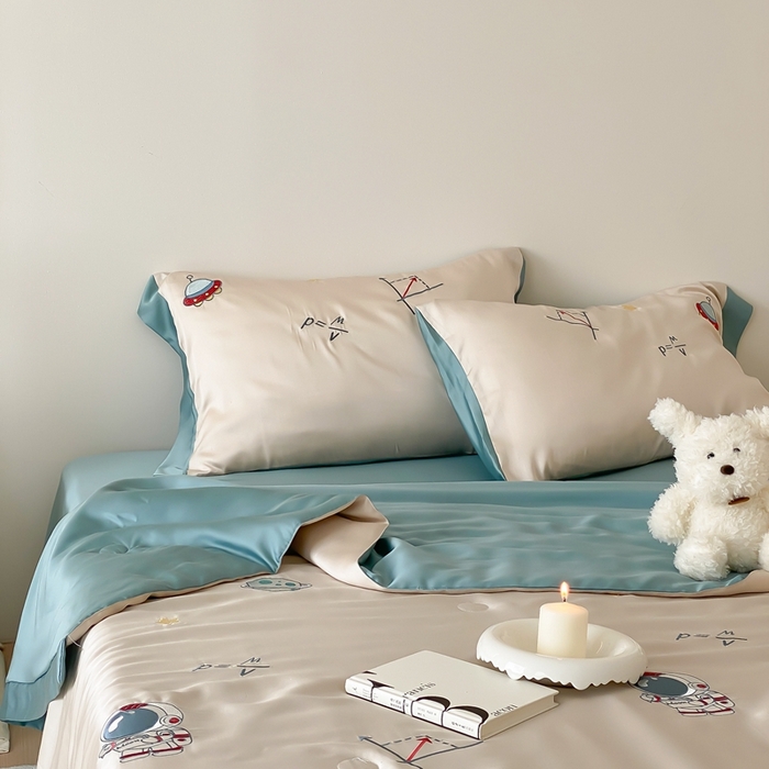 91家纺网 家纺一手货源 找家纺 （总）星野 2024新款80s奥地利天丝夏被-学霸太空人